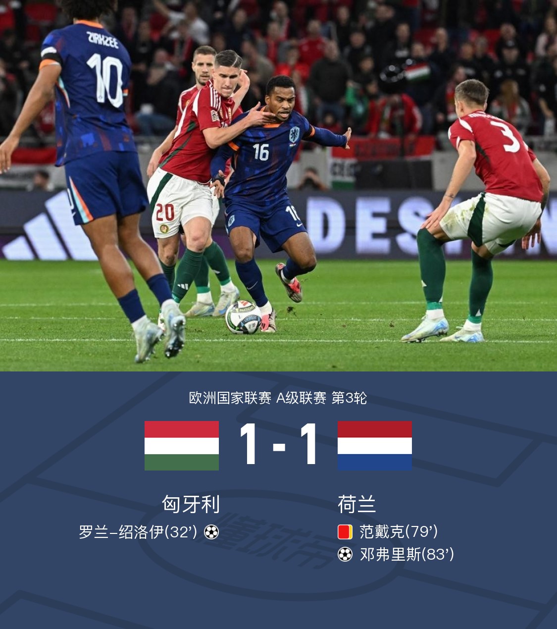 荷兰国家队在比赛中取得胜利